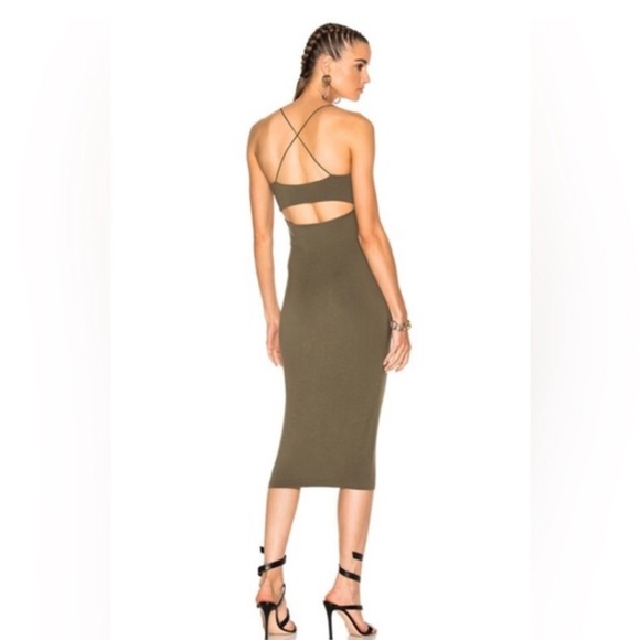 T by Alexander Wang Strappy Dress in Olive Green - Picture 2 of 7